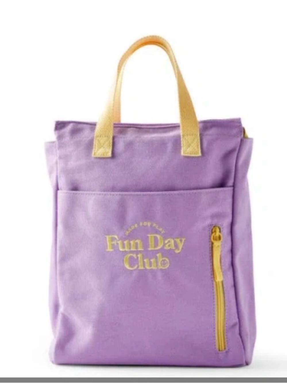 Cotton On Lavender Tote with Yellow Handles